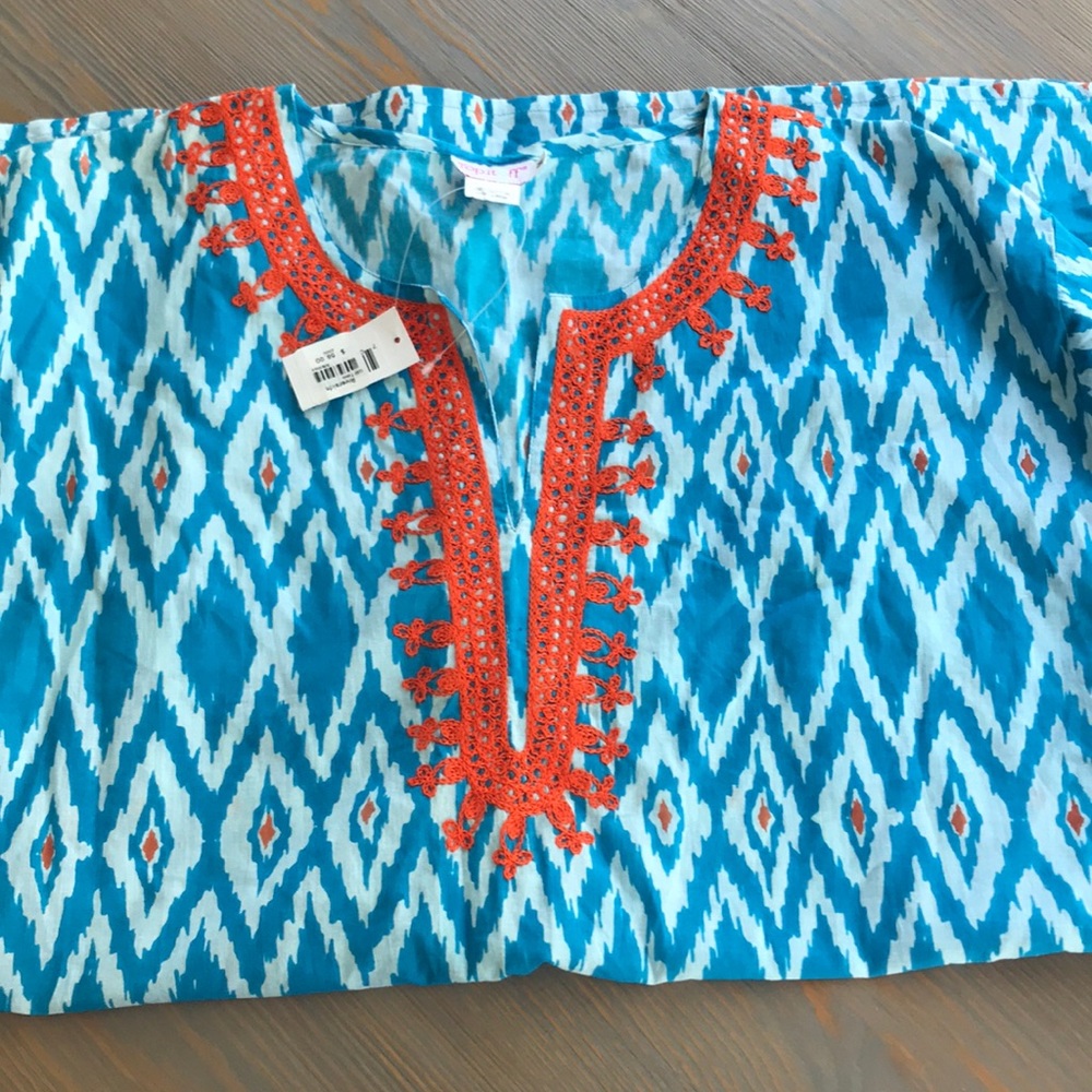 Embroidered Swim Suit Cover Up Tunic M